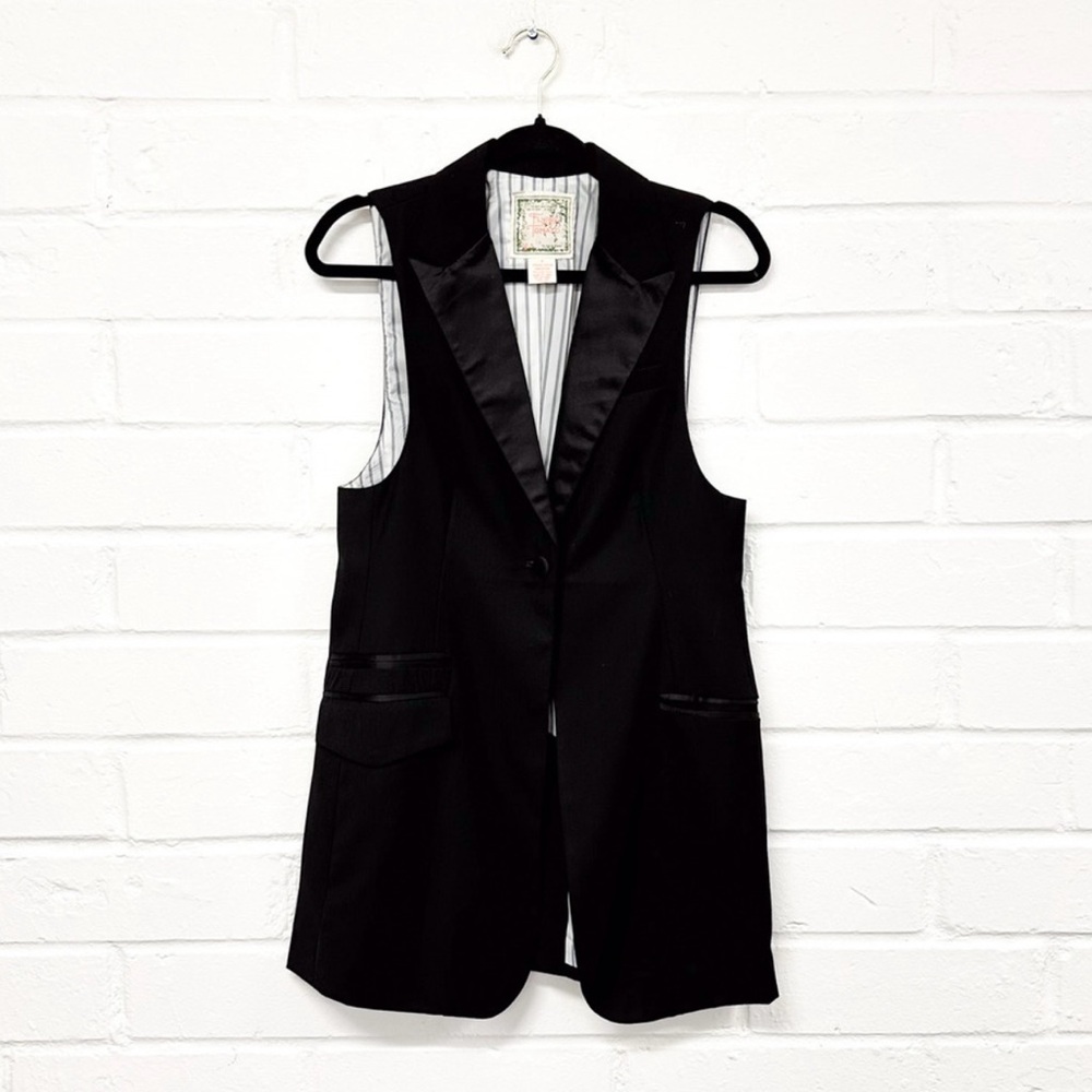 Flying Tomato Tuxedo Black Blazer Style Vest